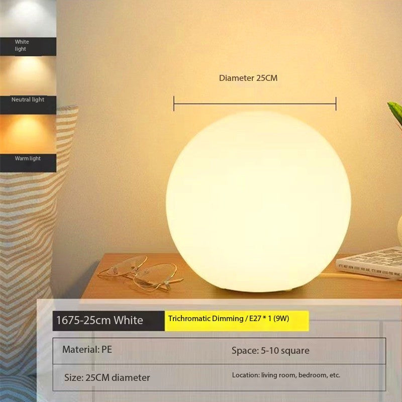 Luminária de Mesa Decorativa em Formato de Bola com Luz Ambiente Quente