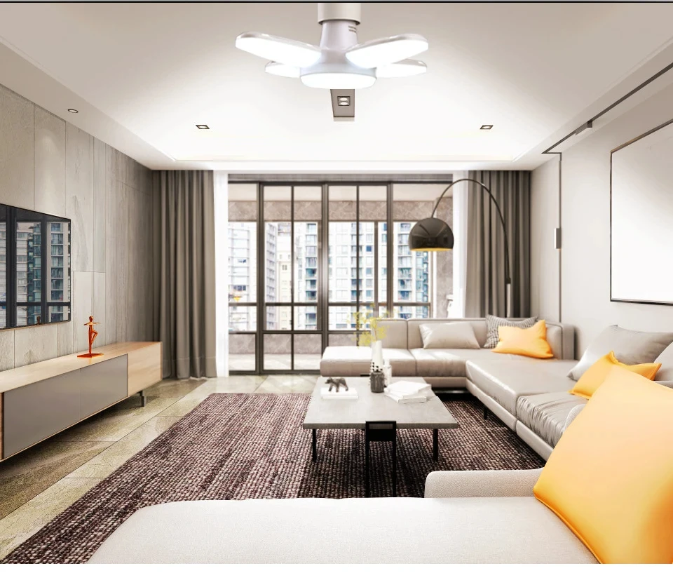 Lâmpada LED Dobrável E27 em Forma de Ventilador 40 LEDs 110V 220V