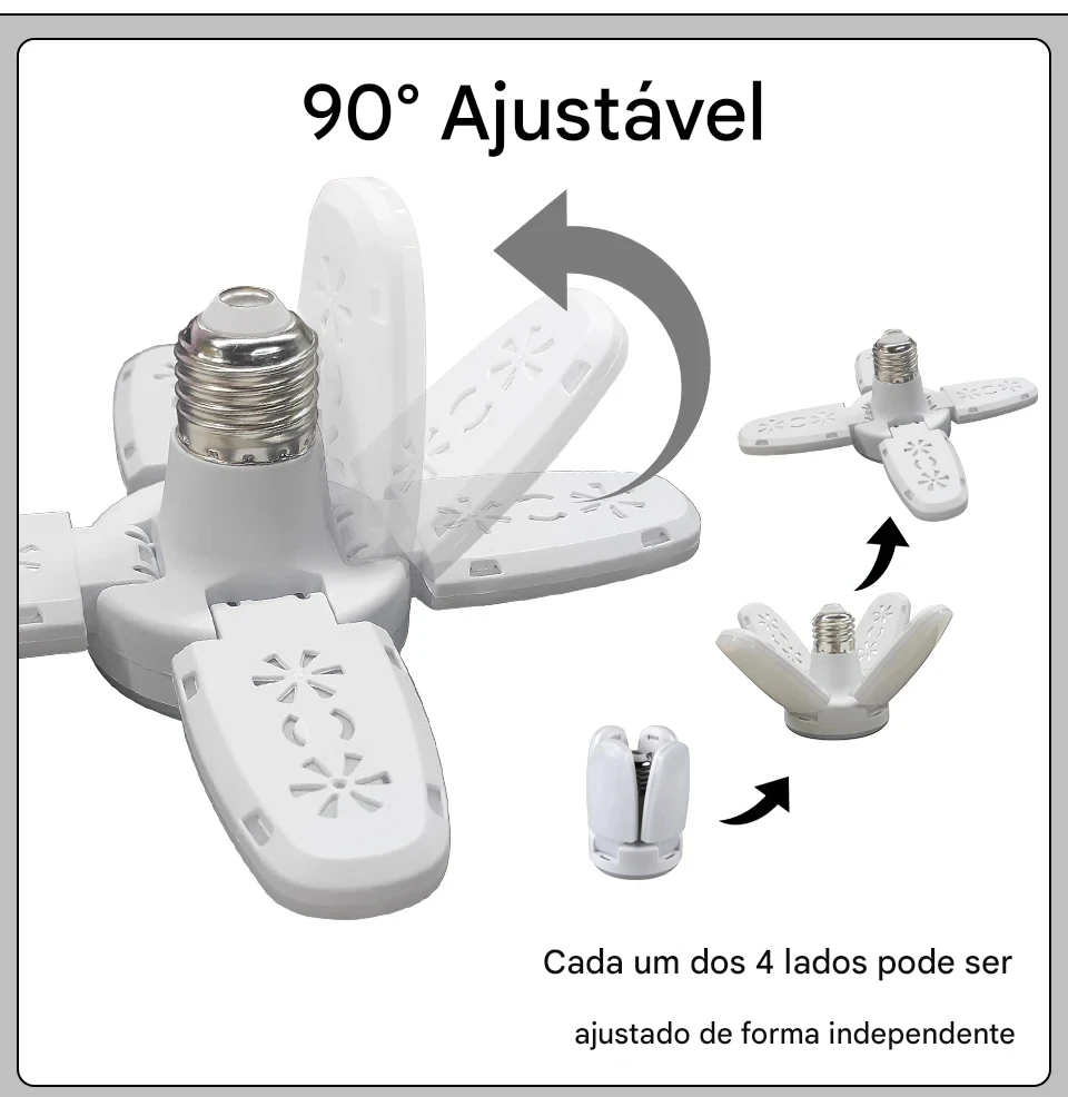 Lâmpada LED Dobrável E27 em Forma de Ventilador 40 LEDs 110V 220V