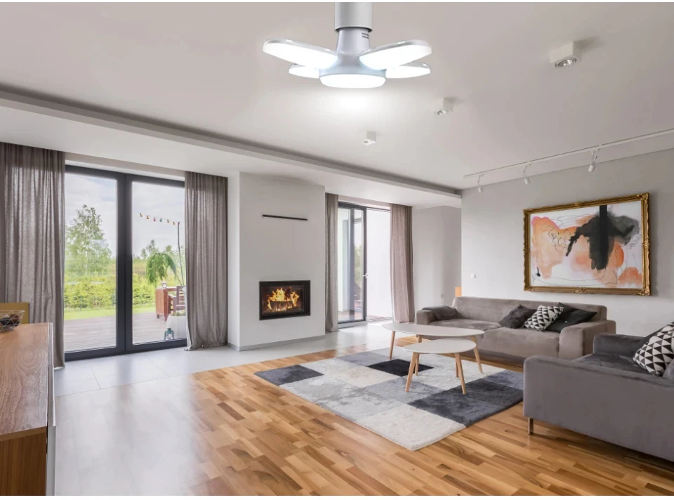 Lâmpada LED Dobrável E27 em Forma de Ventilador 40 LEDs 110V 220V