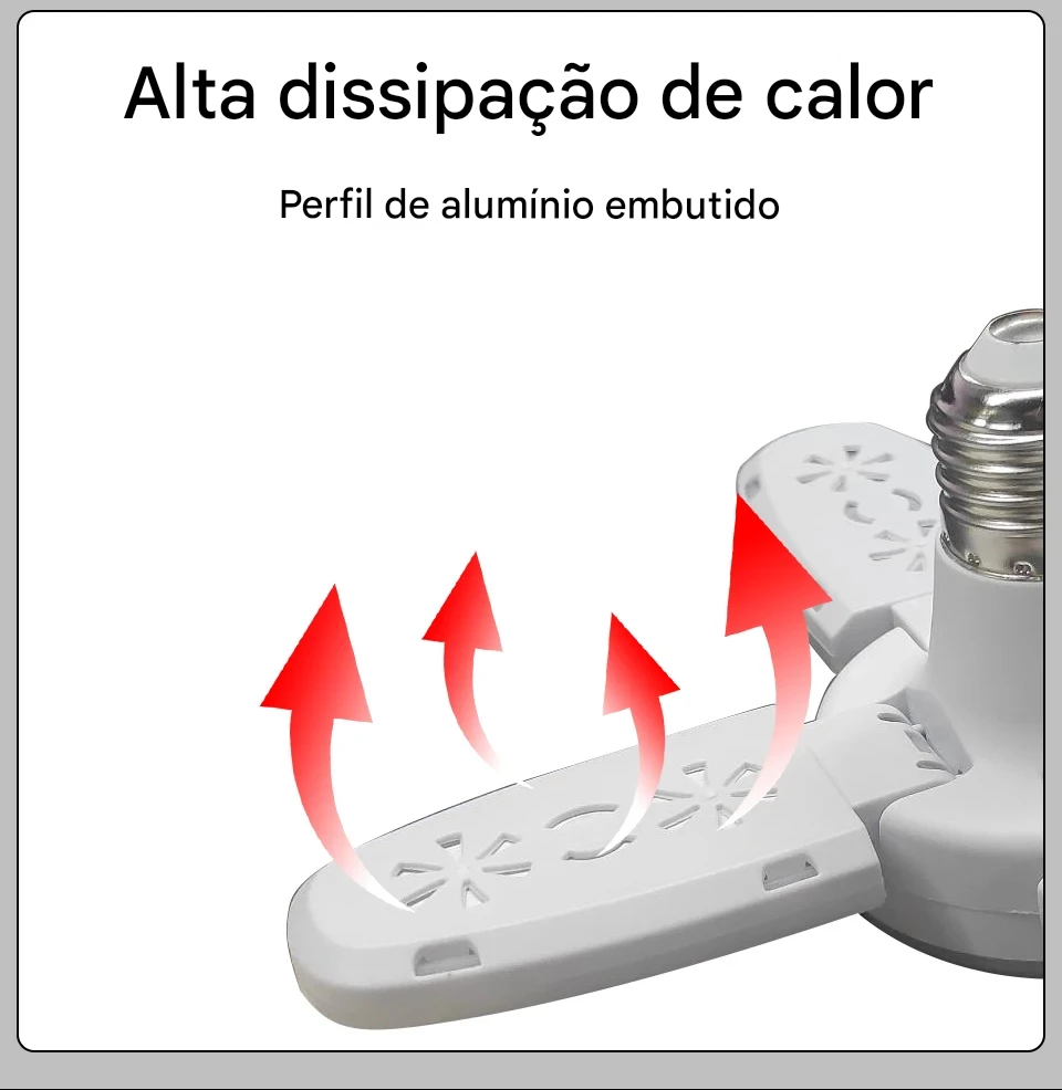 Lâmpada LED Dobrável E27 em Forma de Ventilador 40 LEDs 110V 220V
