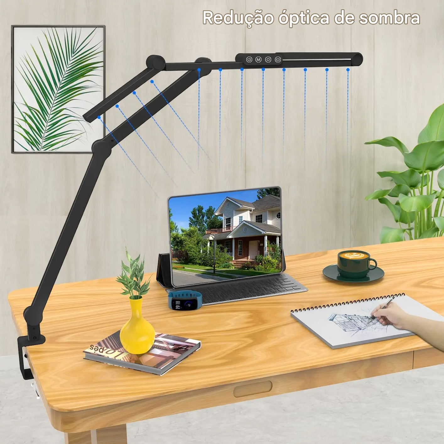 Luminária de Mesa LED com Barreira Antirreflexo e Luminosidade Confortavel