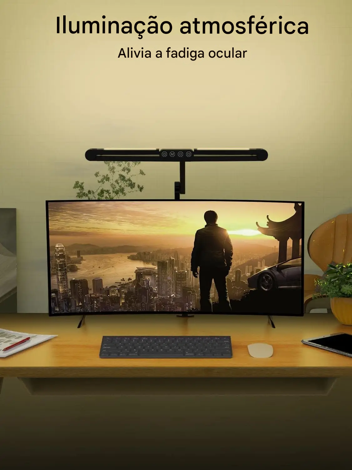 Luminária de Mesa LED com Barreira Antirreflexo e Luminosidade Confortavel