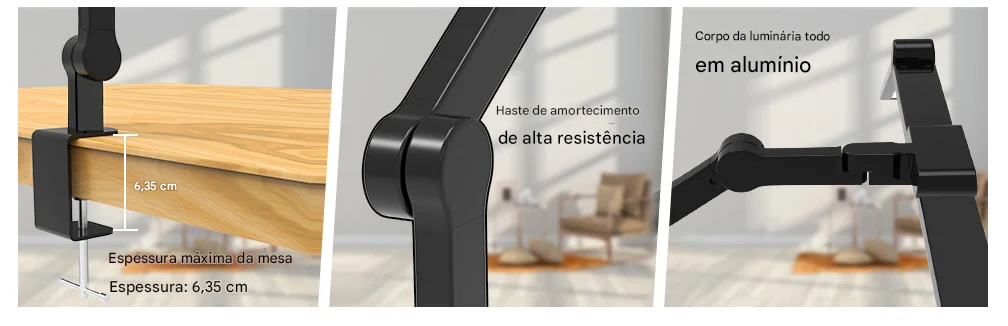 Luminária de Mesa LED com Barreira Antirreflexo e Luminosidade Confortavel
