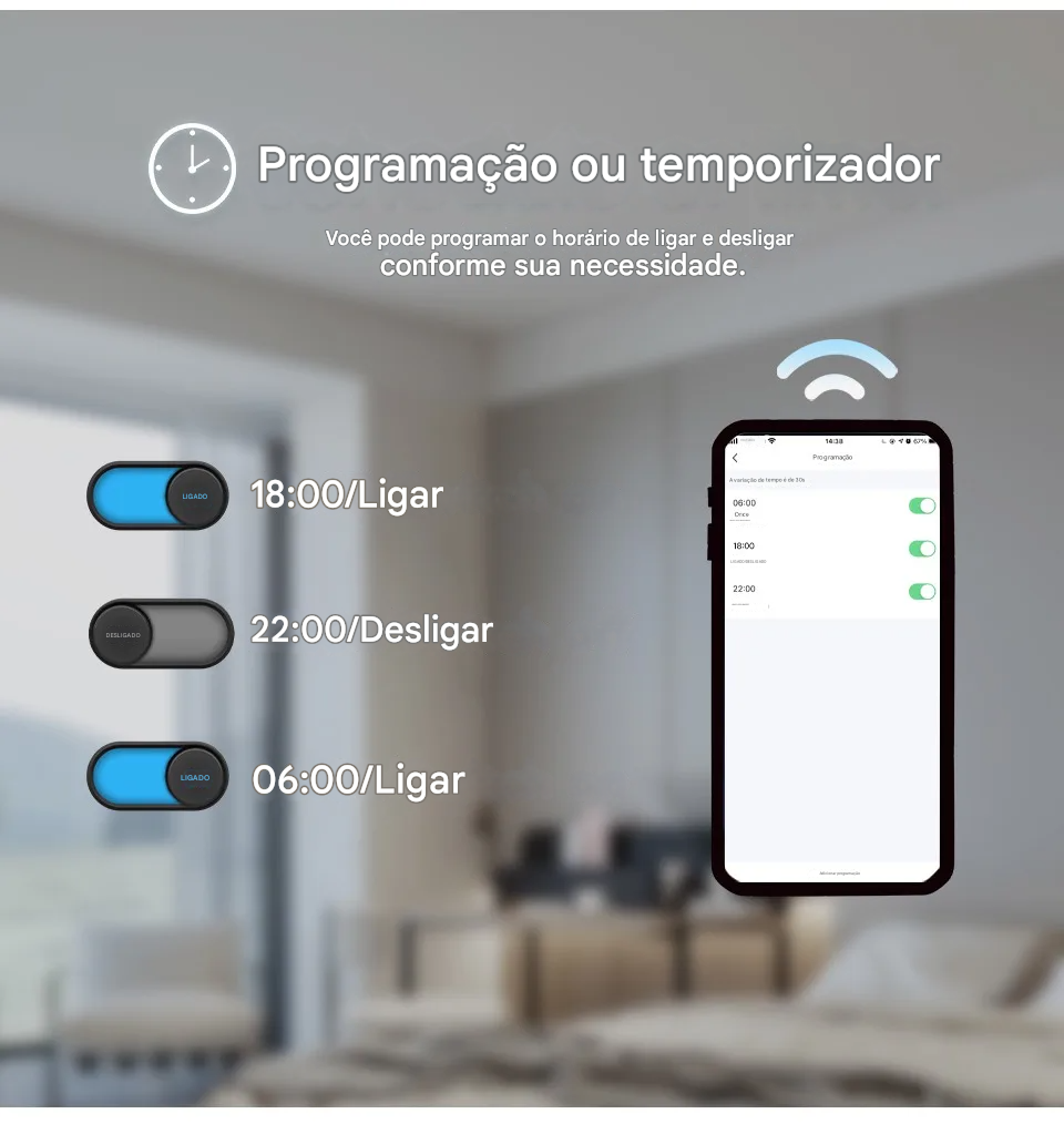 Luminária LED Plafon Smart LED com Acabamento em Madeira Controle Alexa e Google