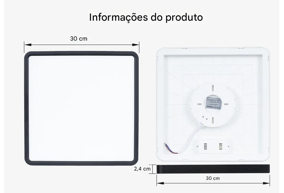 Luminária LED Plafon Smart LED com Acabamento em Madeira Controle Alexa e Google
