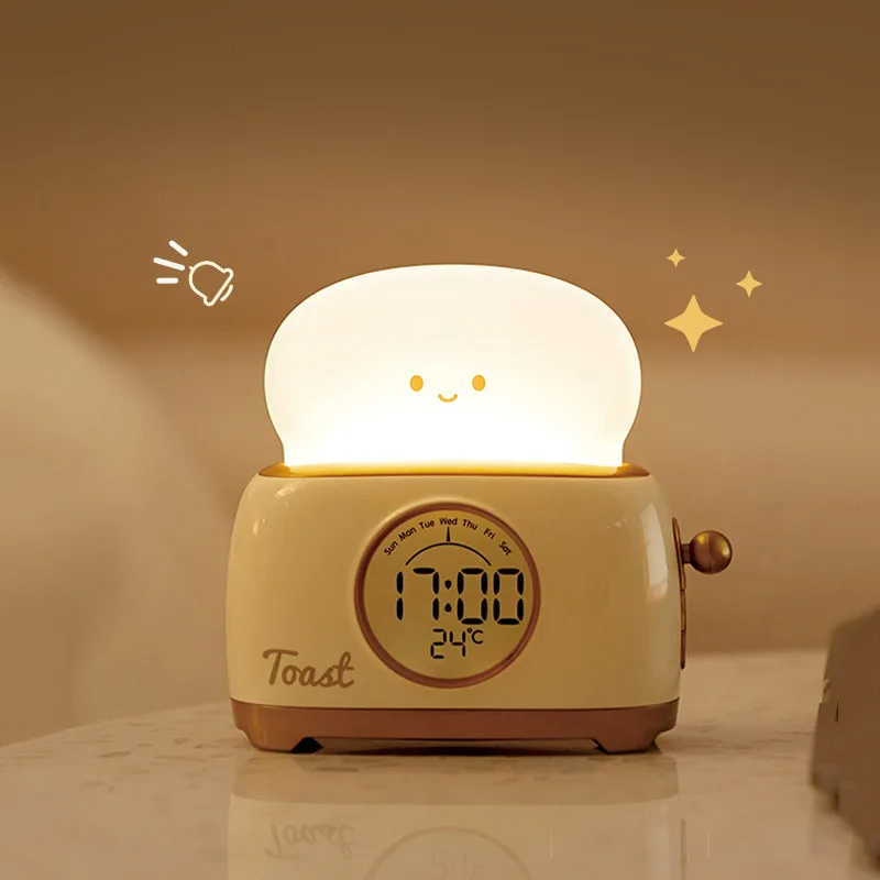 Luminária Relógio de Mesa Dobrável Touch USB Regulável com Proteção Ocular