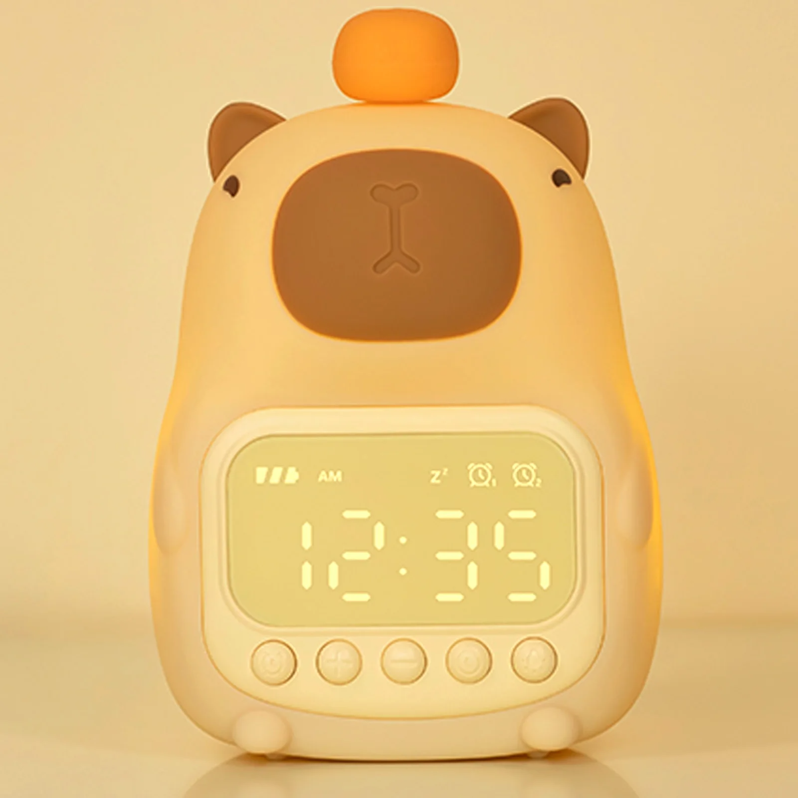 Relógio Despertador Infantil LED com Luz Noturna e Bateria Recarregável