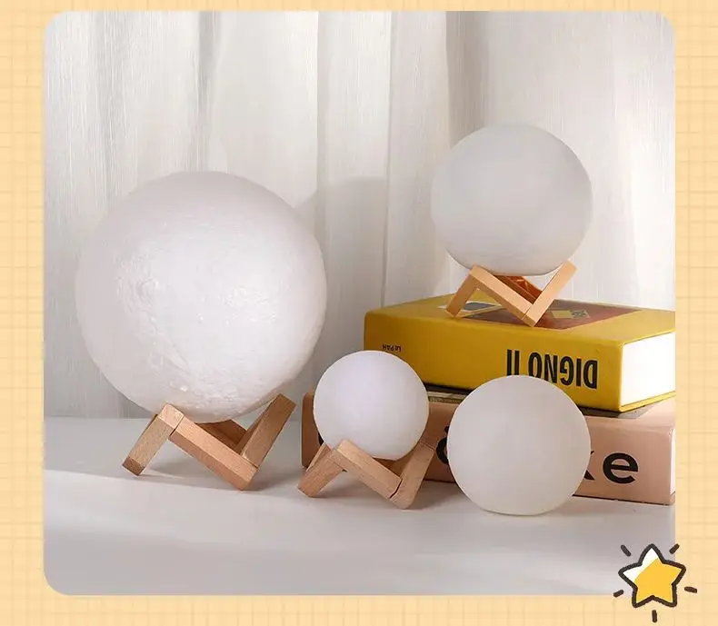 Luminária Lua Multicolorida com Luz Suave e Sofisticada