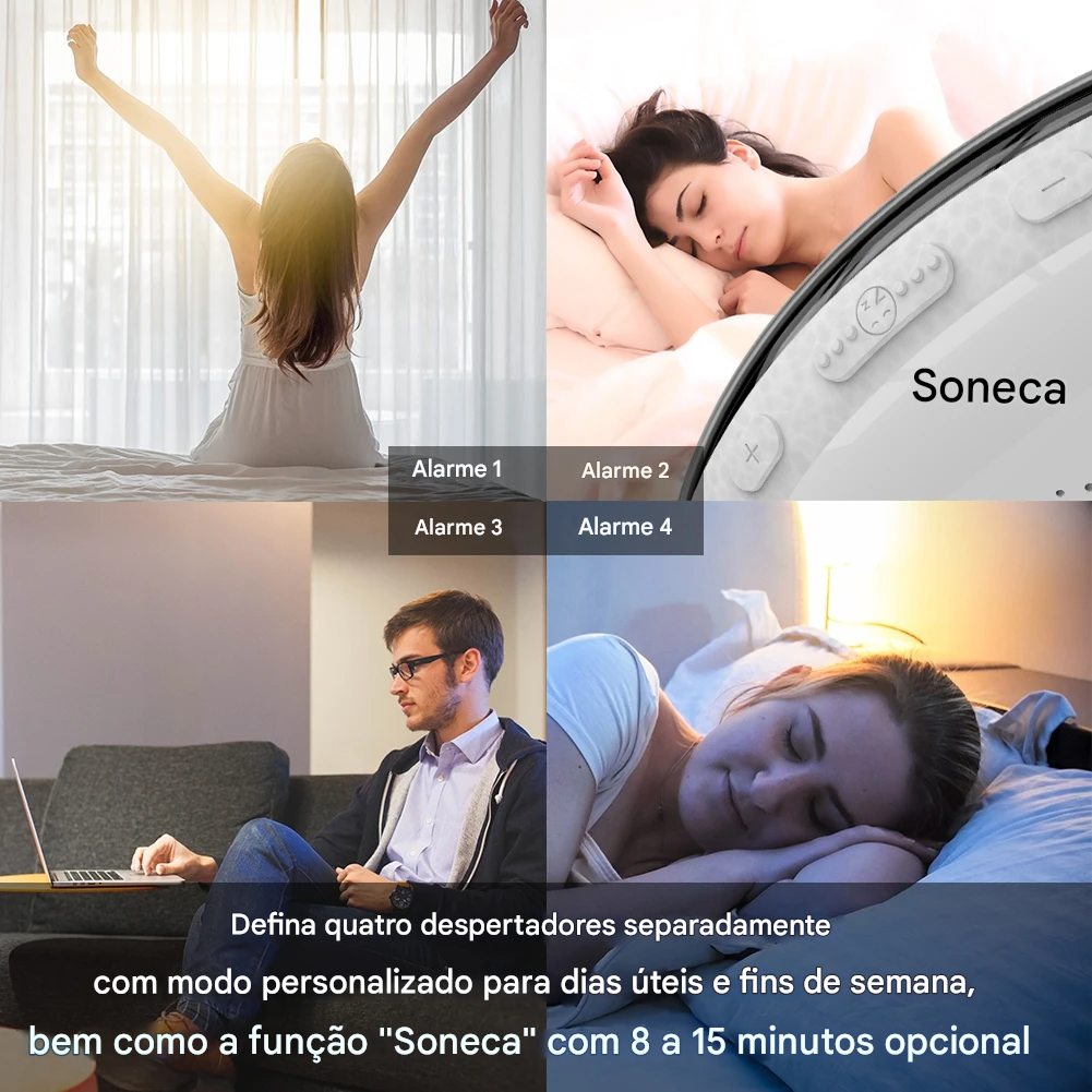 Luminária Despertador Smart Wi-Fi com Efeito Amanhecer