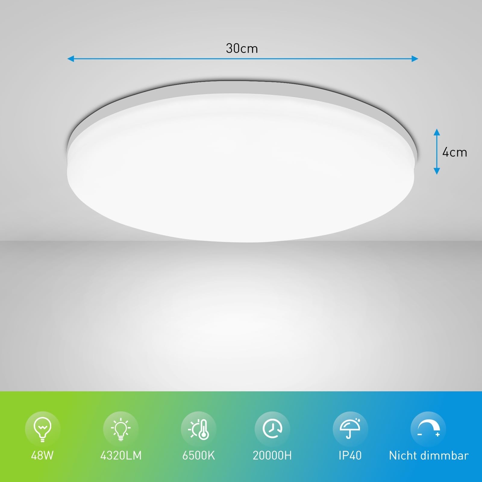 Luminária LED Plafon Redonda Moderna 18W 24W 36W 48W - Branco Quente