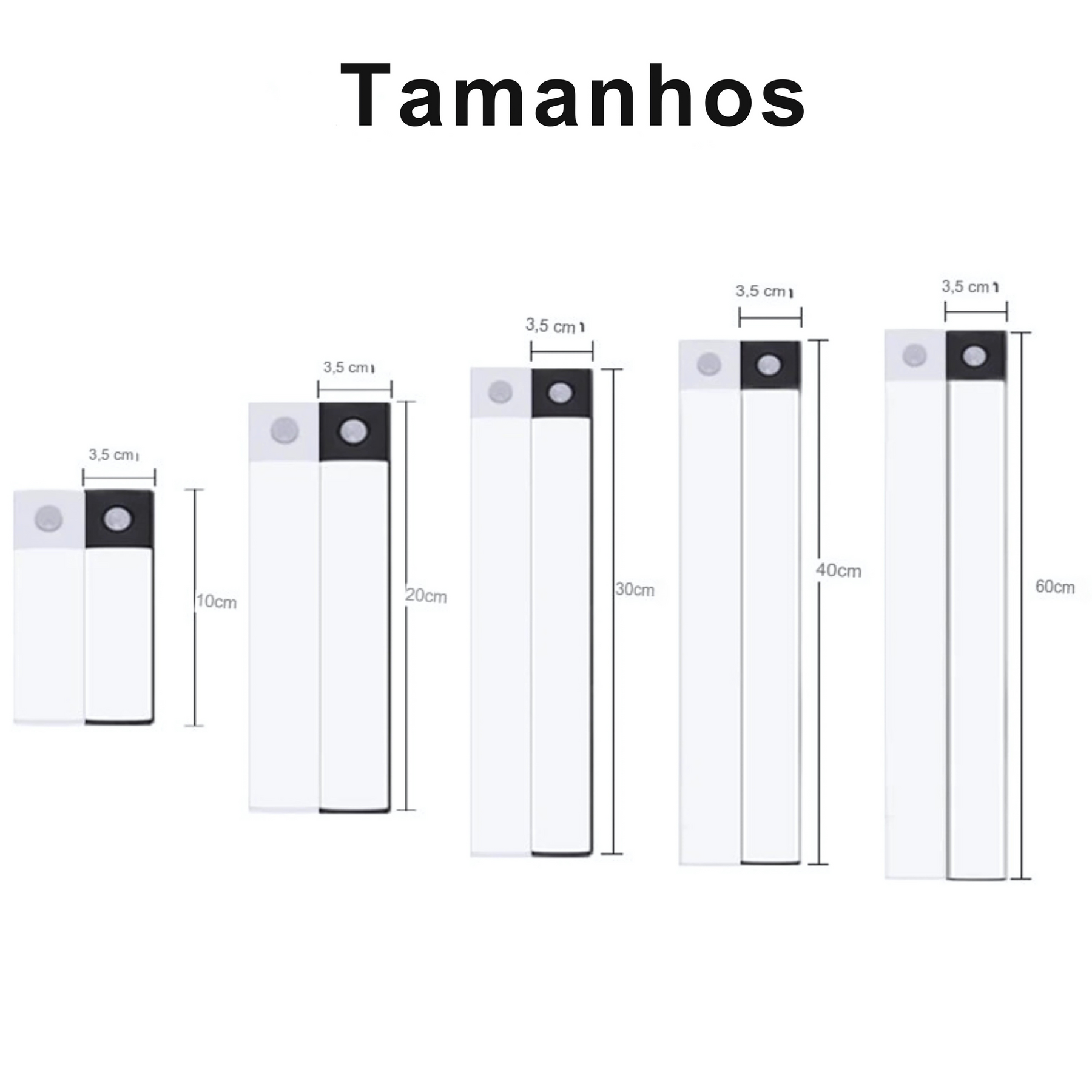 Luminária LED Sem Fio Bateria com 4 Semanas de Duração Recarregável com Sensor de Movimento Ultrafina