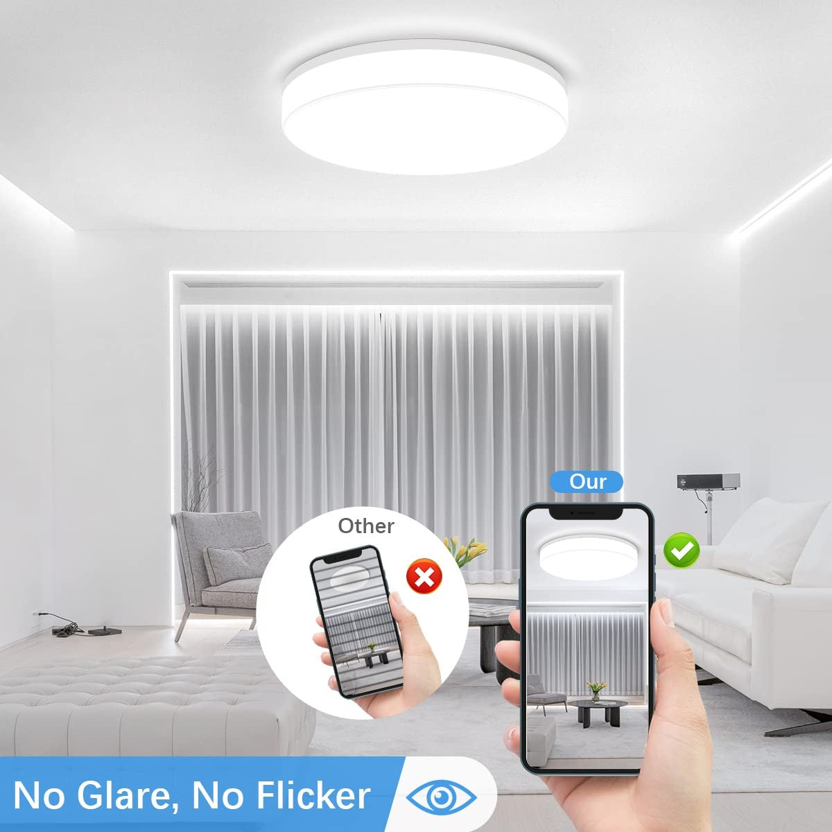 Luminária LED Plafon Redonda Moderna 18W 24W 36W 48W - Branco Neutro