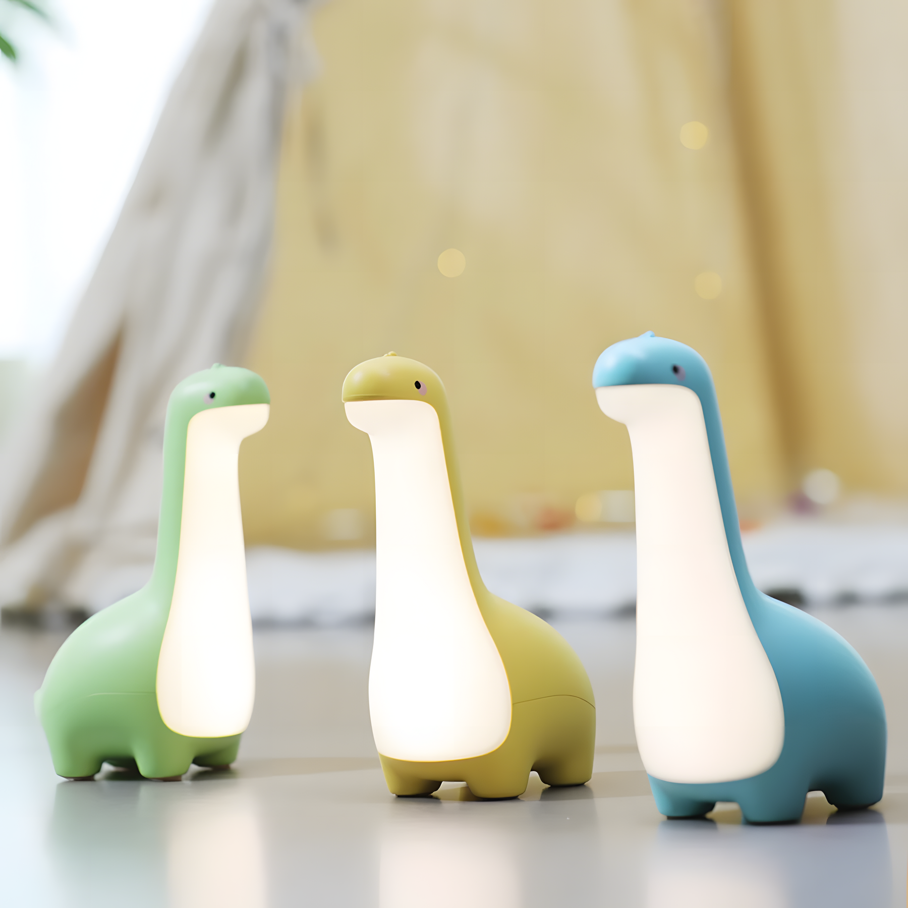 Luminária de Dinossauro com Luz Interna Confortável aos Olhos