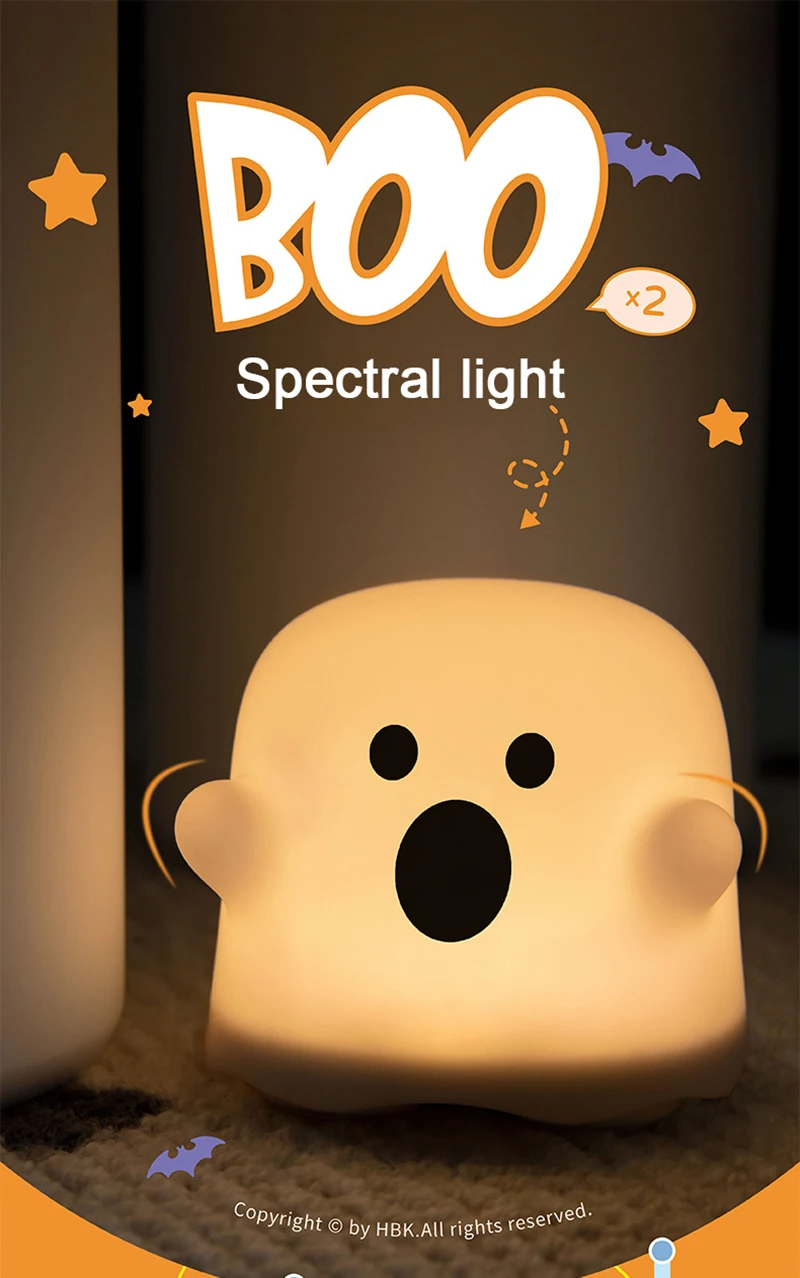 Luminária Fantasminha em Led Recarregável e Bateria Recarregável
