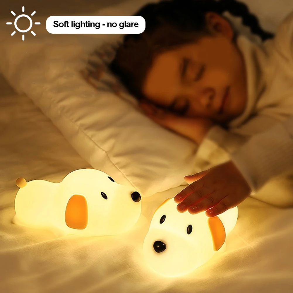 Luminária Cachorrinho de LED feita de Silicone e Bateria Recarregável