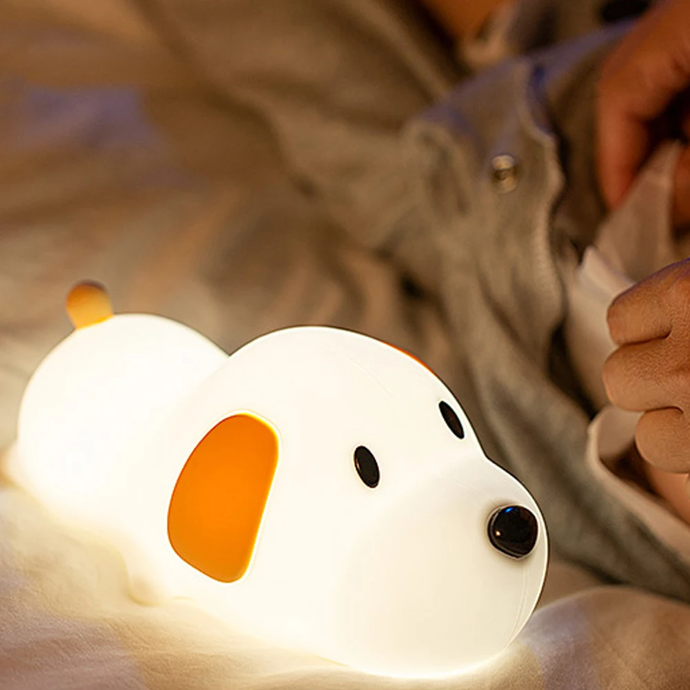 Luminária Cachorrinho de LED feita de Silicone e Bateria Recarregável