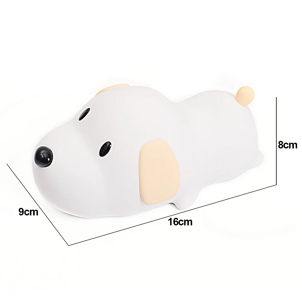 Luminária Cachorrinho de LED feita de Silicone e Bateria Recarregável