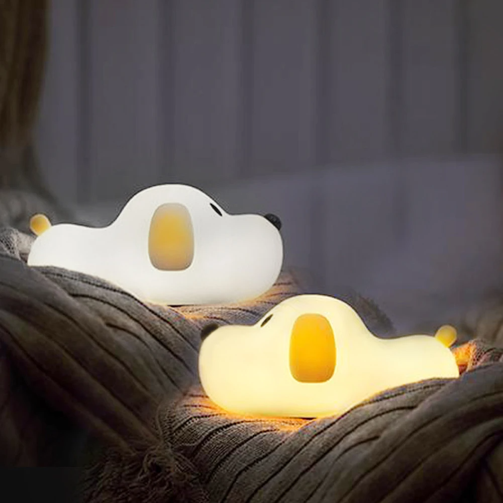 Luminária Cachorrinho de LED feita de Silicone e Bateria Recarregável