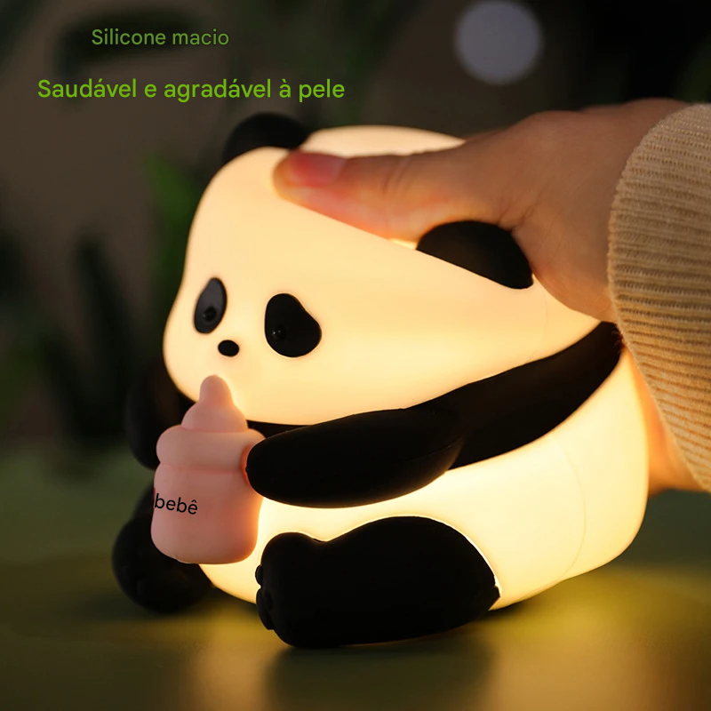 Luminária Pandinha de Óculos de LED em Silicone c/ Bateria Recarregável