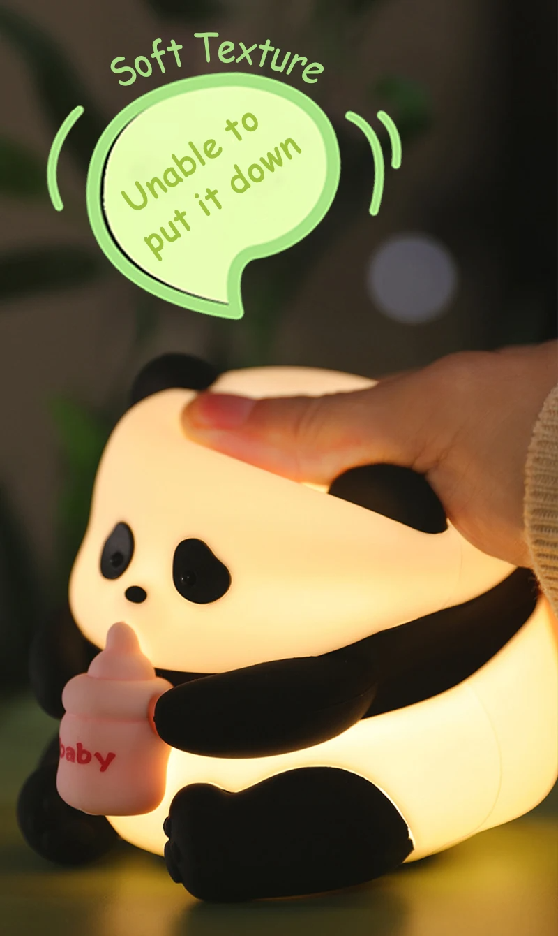 Luminária Pandinha de Óculos de LED em Silicone c/ Bateria Recarregável