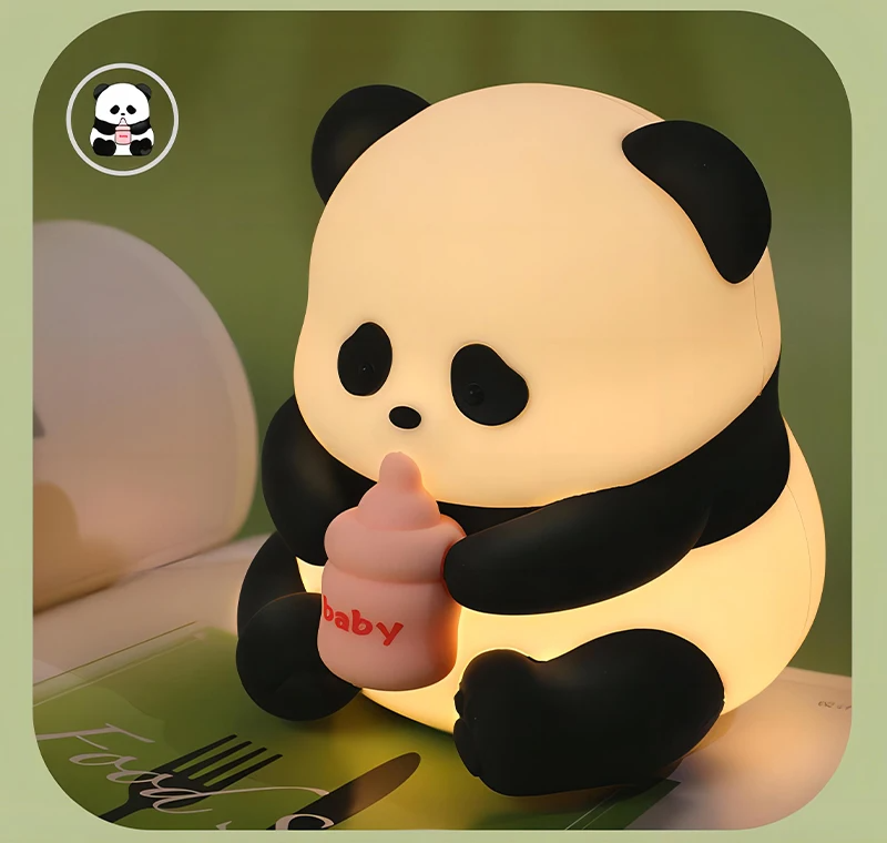 Luminária Pandinha de Óculos de LED em Silicone c/ Bateria Recarregável