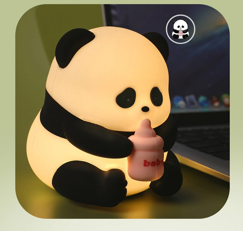 Luminária Pandinha de Óculos de LED em Silicone c/ Bateria Recarregável