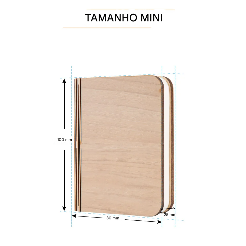 Luminária Livro Aberto em LED de Madeira Recarregável USB
