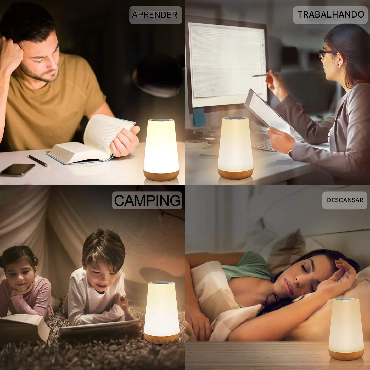 Luminária com Alternação de Luz ao Toque e Carreamento via USB