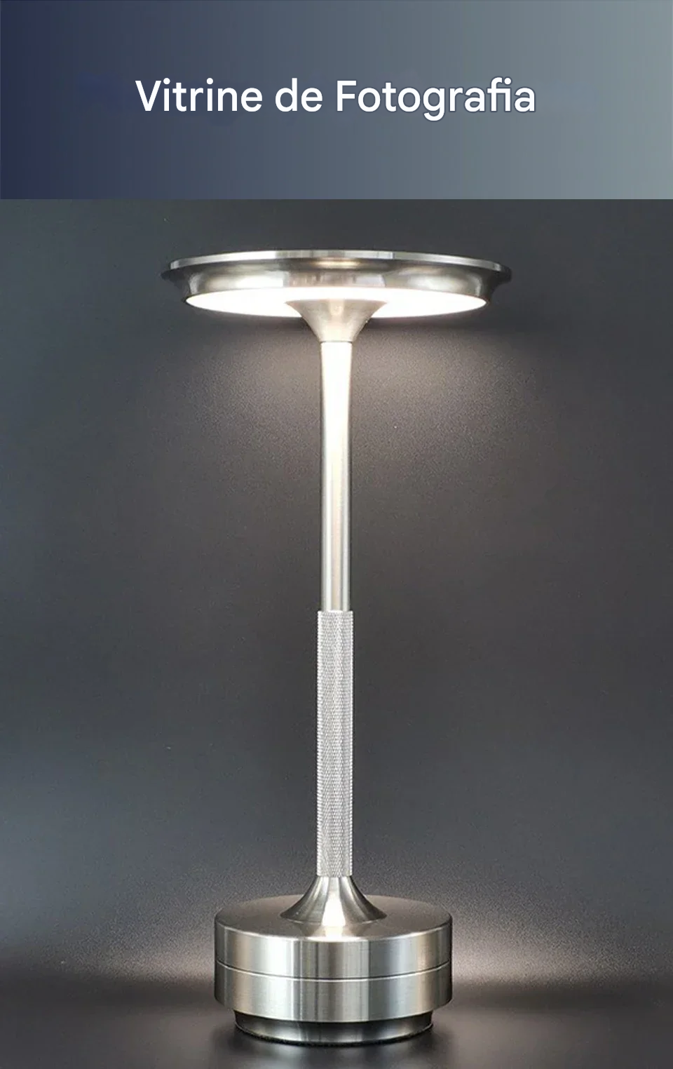 Candeeiro de Mesa Sem Fio com Bateria Recarregável