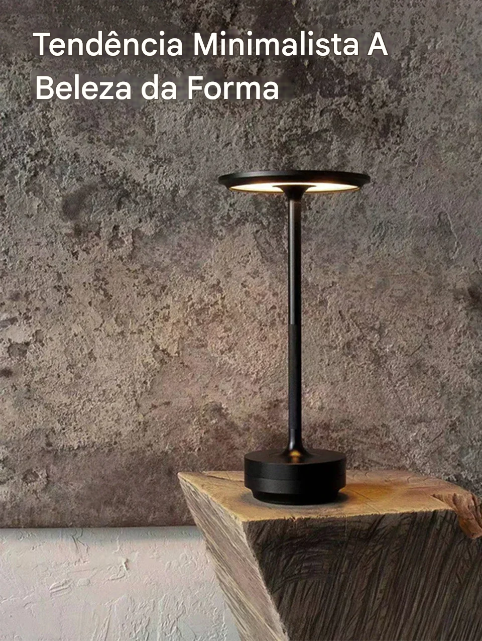 Candeeiro de Mesa Sem Fio com Bateria Recarregável