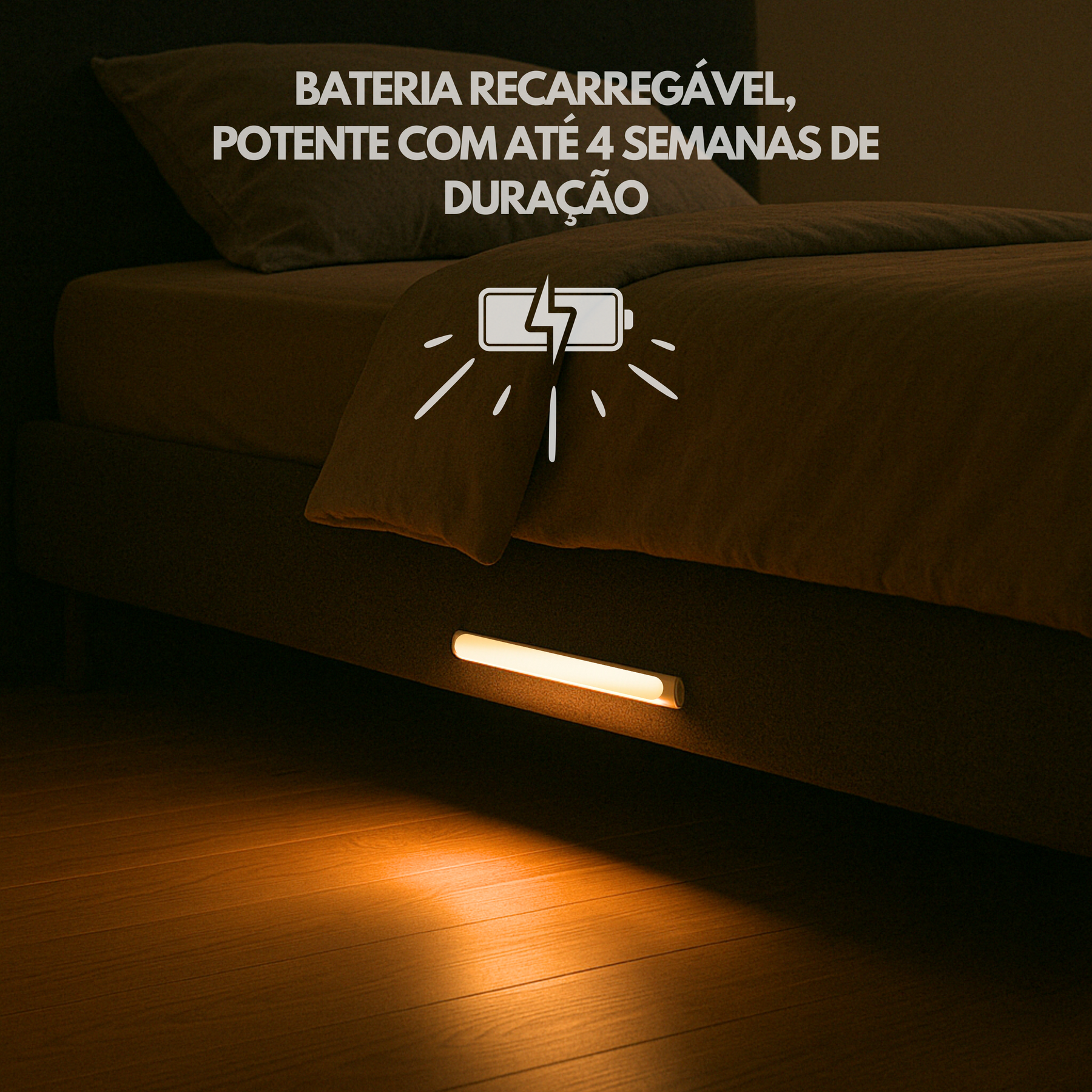 Luminária LED Sem Fio Bateria com 4 Semanas de Duração Recarregável com Sensor de Movimento Ultrafina