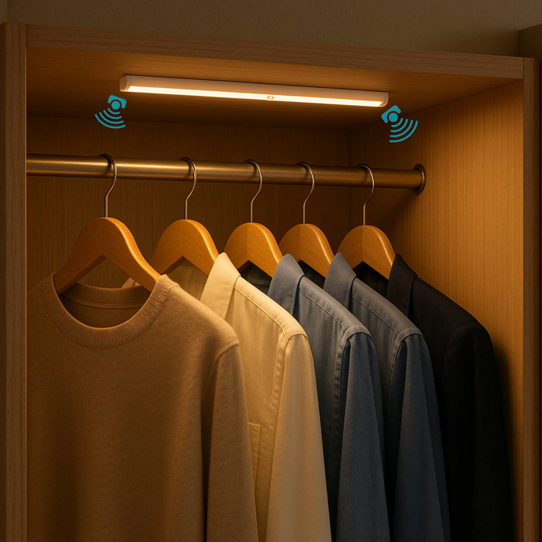 Luminária LED Sem Fio Bateria com 4 Semanas de Duração Recarregável com Sensor de Movimento Ultrafina