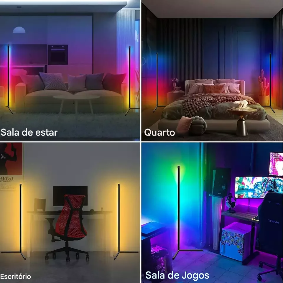 Luminária de Chão RGB Dream Color com Sincronização Musical e 16 Milhões de Cores para Quarto e Sala