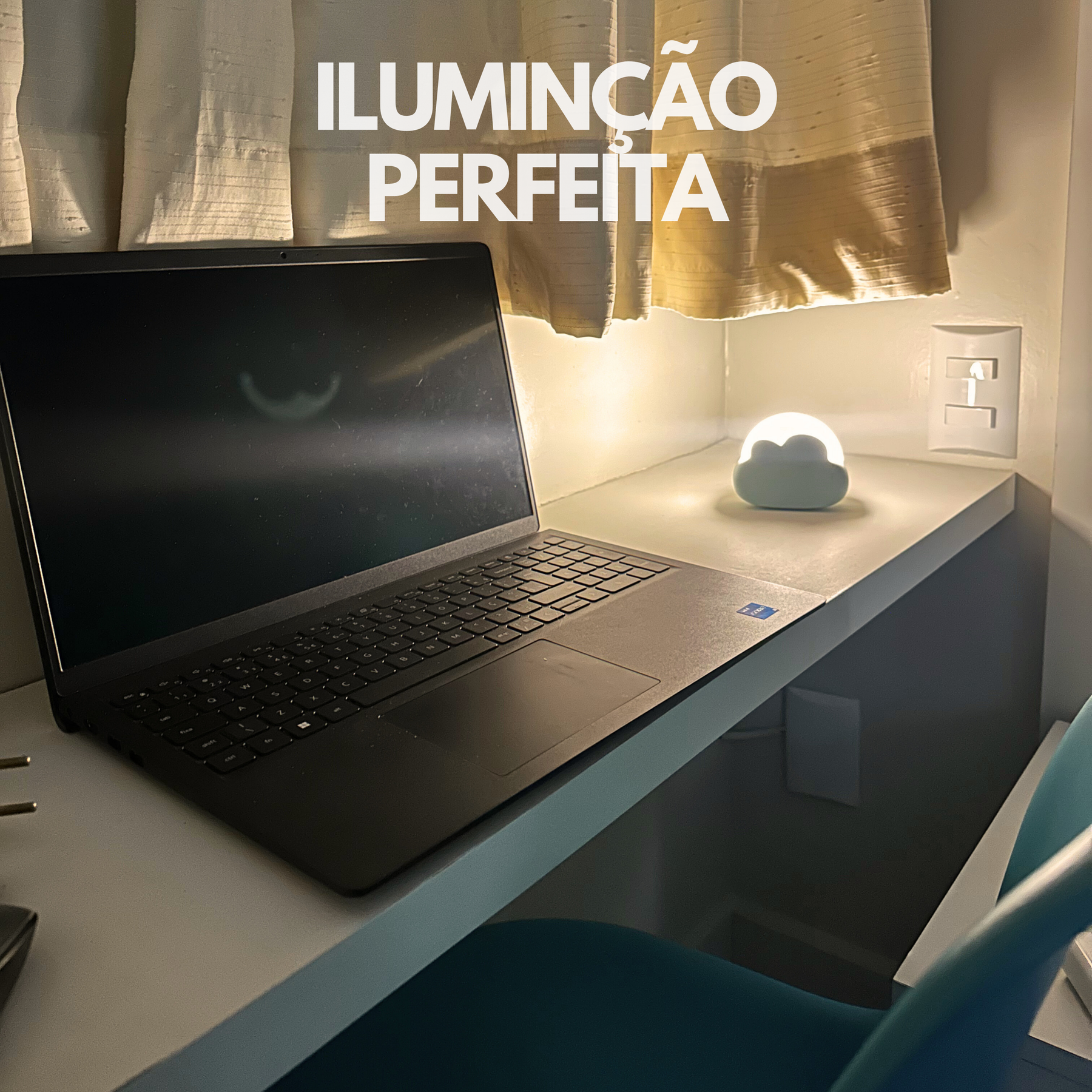 Luminária Mini Nuvem 4 Tons de Luz com Bateria Recarregável de 50hrs