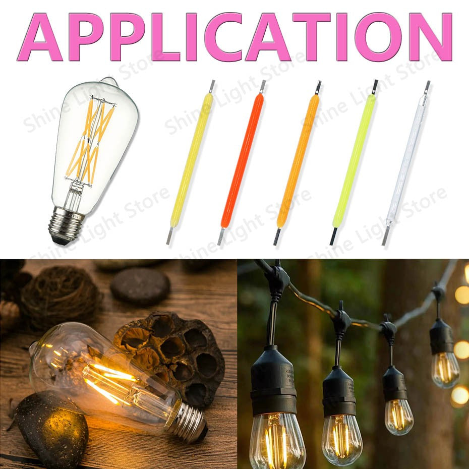 Kit de 10 a 1200 LEDs Filamento COB 3V 38mm para Decoração