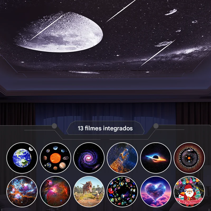Projetor Galaxy Star Rotativa Com 12 Variações de Projeção