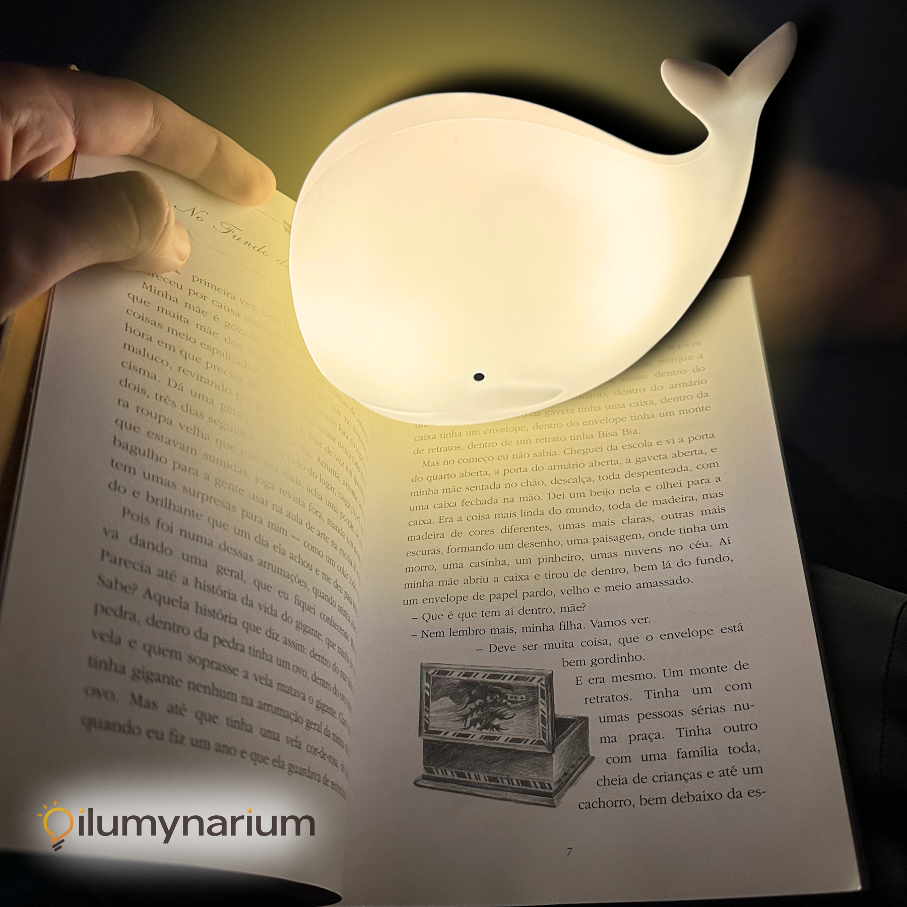 Luminária Baleia Touch de Silicone Com Alternação de Luz ao Toque