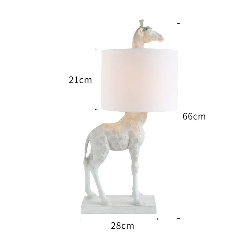 Luminária de Mesa Grande 66cm Girafa de Resina Moderna e Sofisticada com Luz Suave