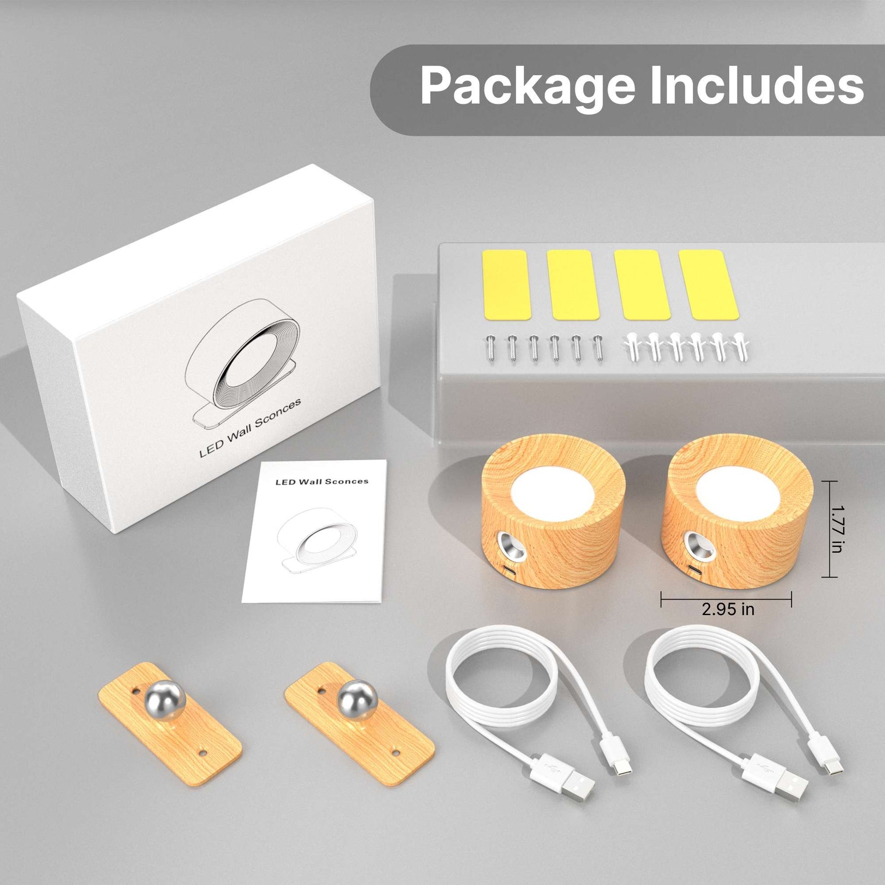 Arandelas LED com 3 níveis de brilho e Luz que Protege os Olhos
