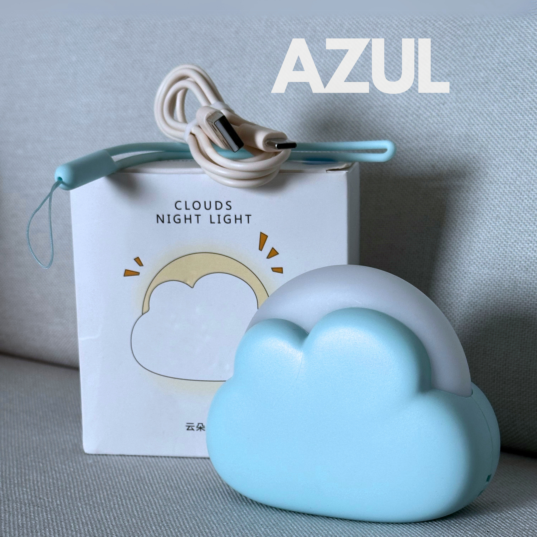 Luminária Mini Nuvem 4 Tons de Luz com Bateria Recarregável de 50hrs