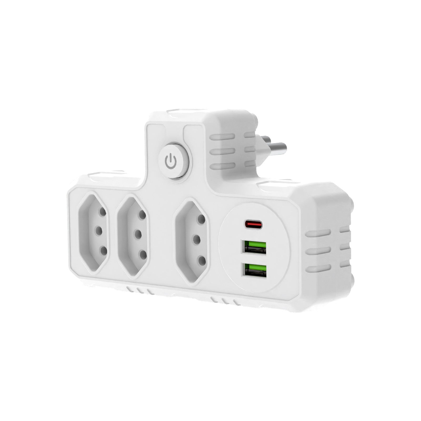 Régua de Tomadas com Extensão e Portas USB - 110-220V Padrão Brasil