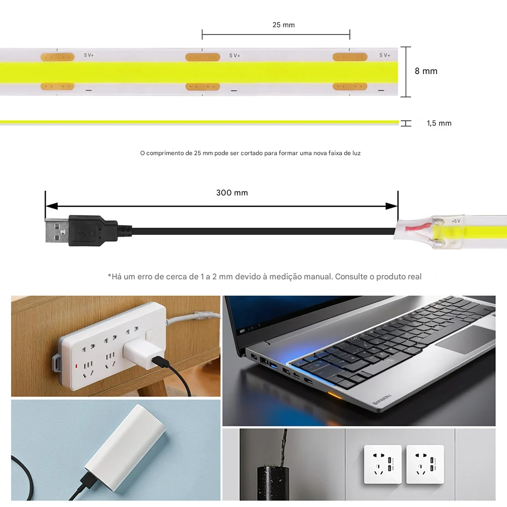 Fita LED com 320 LEDs/m Interligados e Resistentes