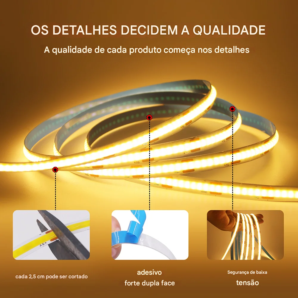 Fita LED com 320 LEDs/m Interligados e Resistentes