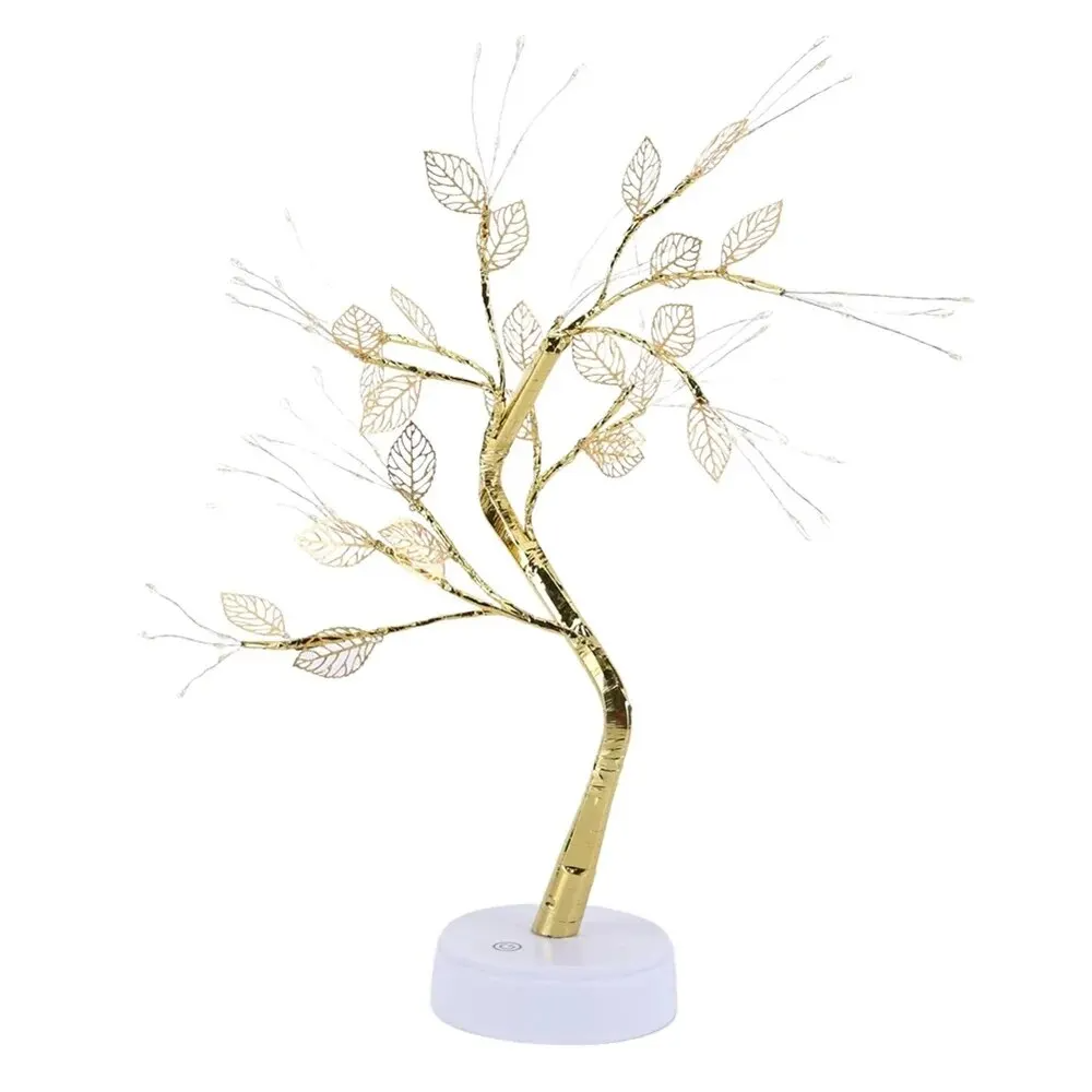 Luminária de Mesa LED em Formato de Folha com Luzes de Fadas USB para Decora