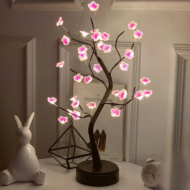 Luminária de Mesa LED em Formato de Folha com Luzes de Fadas USB para Decora