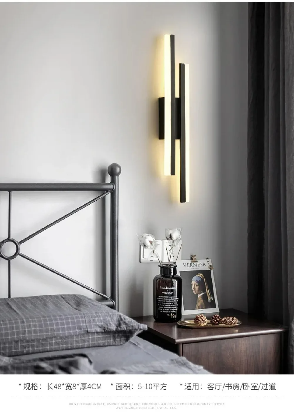 Arandela de Parede LED Moderna com Cobre e Cúpula de Acrílico