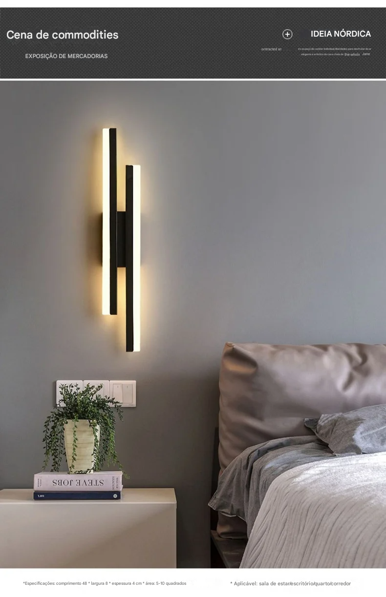 Arandela de Parede LED Moderna com Cobre e Cúpula de Acrílico