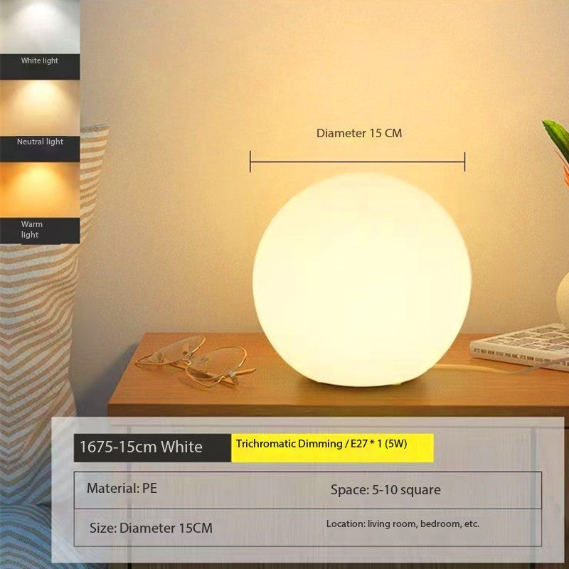Luminária de Mesa Decorativa em Formato de Bola com Luz Ambiente Quente