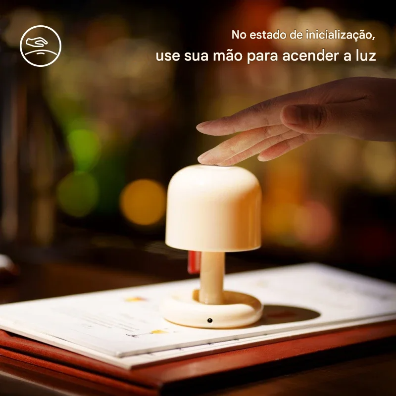 Luminária de Mesa LED Estilo Cogumelo para Decoração Moderna